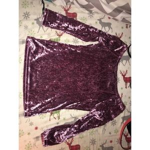 Off The Shoulder Crushed Velvet Top